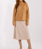 Jersey de cuello alto acanalado con botones