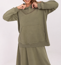 Oversized hooded sweatshirt with side slits