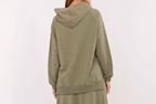 Oversized hooded sweatshirt with side slits