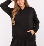 Oversized hooded sweatshirt with side slits
