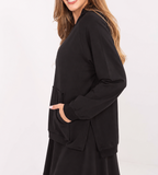Oversized hooded sweatshirt with side slits