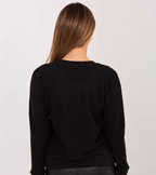 Camisola canelada com aplicação à frente