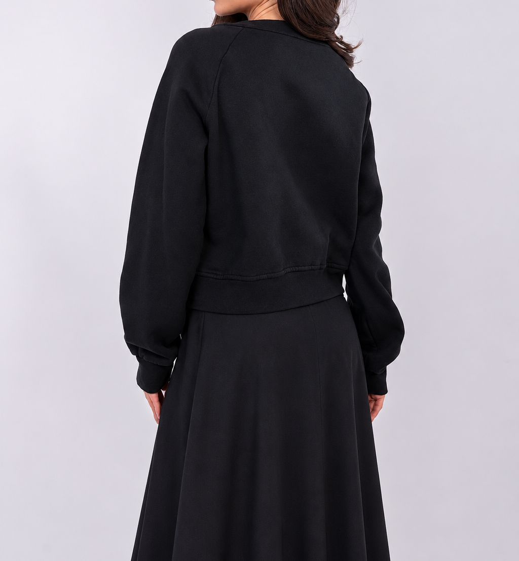 Korte sweater met rits en zakken