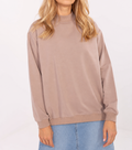 Long-sleeved sweatshirt with a stand collar