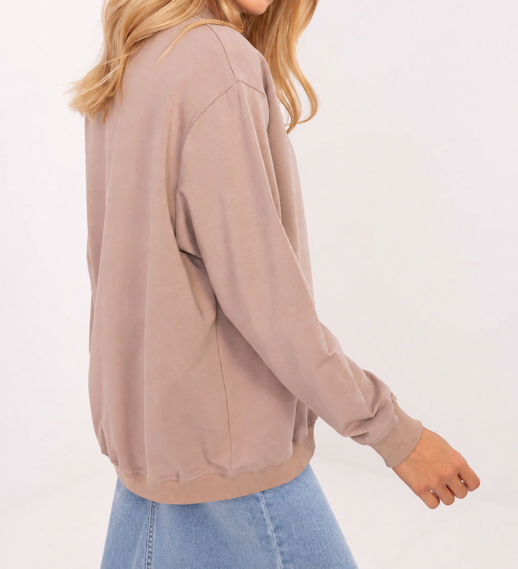 Long-sleeved sweatshirt with a stand collar