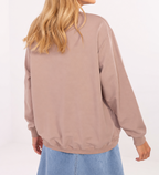 Long-sleeved sweatshirt with a stand collar
