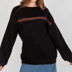 Sweatshirt with a chest stripe