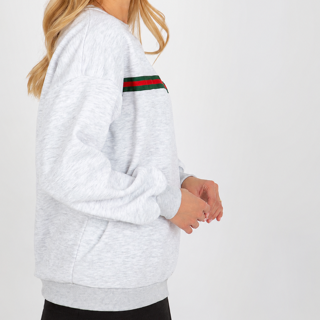 Sweatshirt with a chest stripe