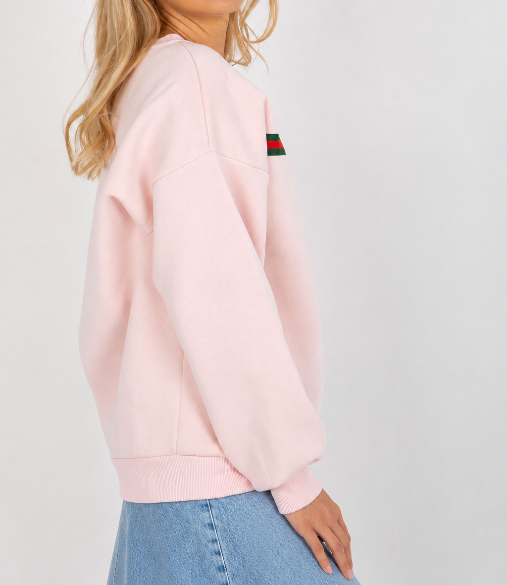 Sweatshirt with a chest stripe