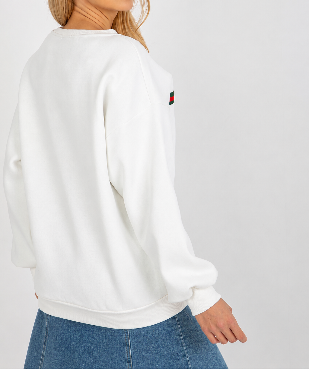 Sweatshirt with a chest stripe