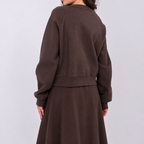 Korte sweater met rits en zakken