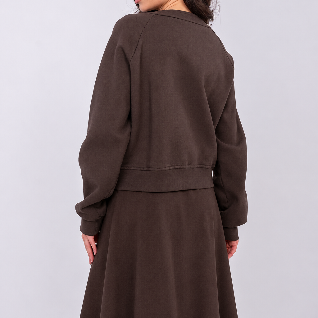 Korte sweater met rits en zakken