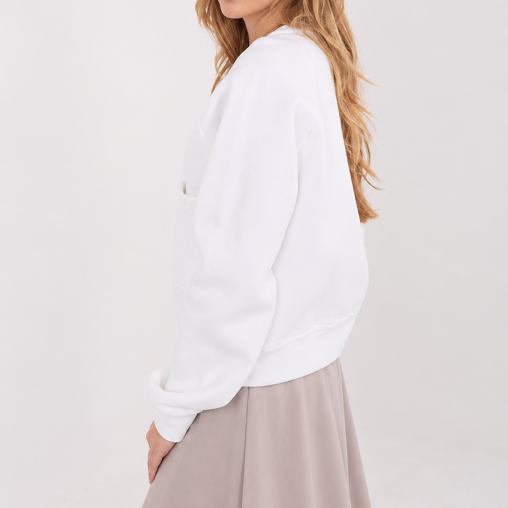 Korte sweater met rits en zakken