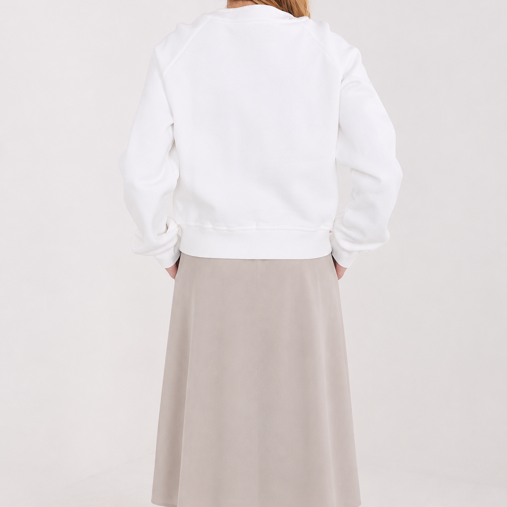 Korte sweater met rits en zakken