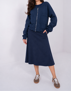 Korte sweater met rits en zakken