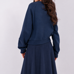Korte sweater met rits en zakken