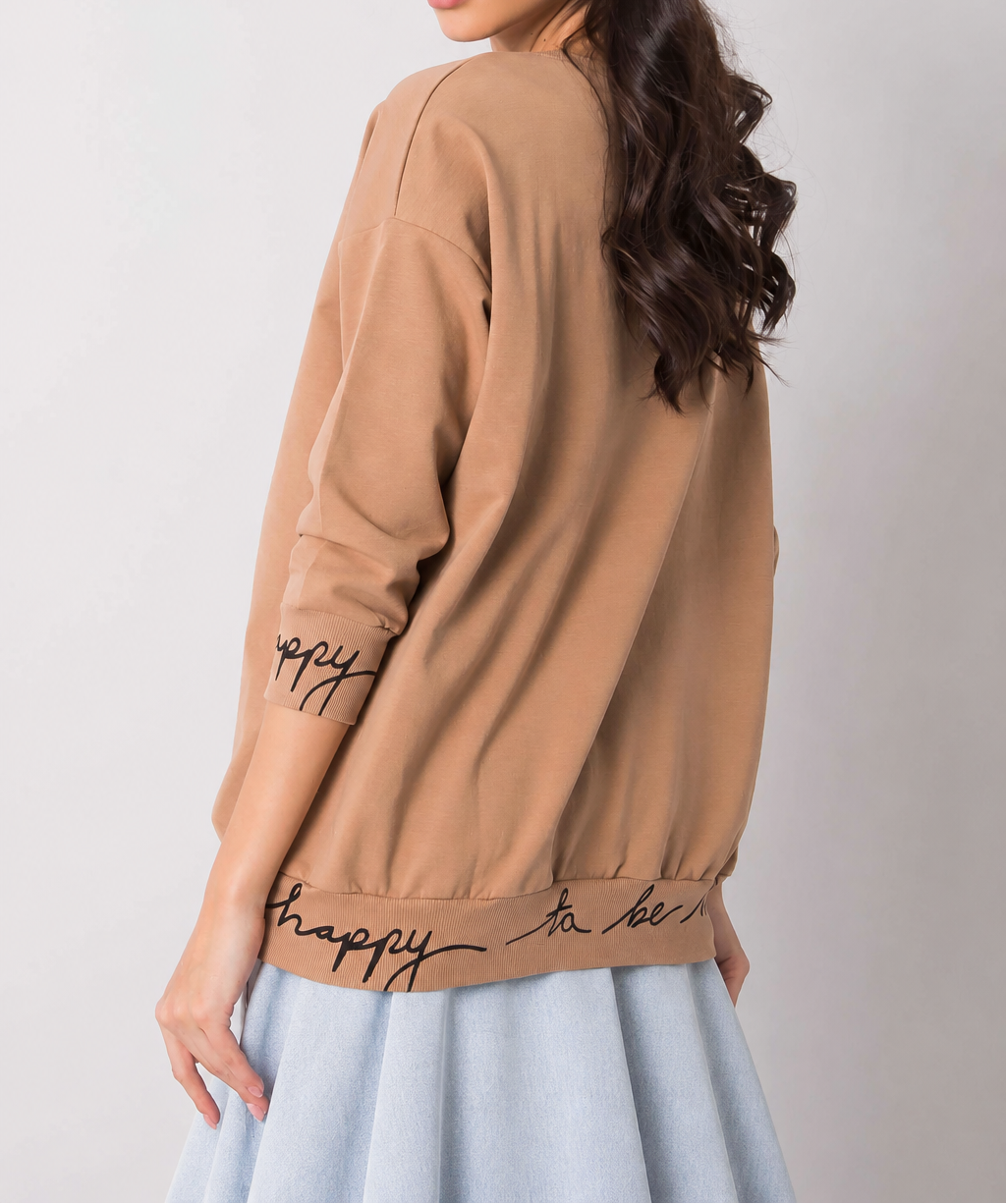 Sweatshirt com mangas a três quartos