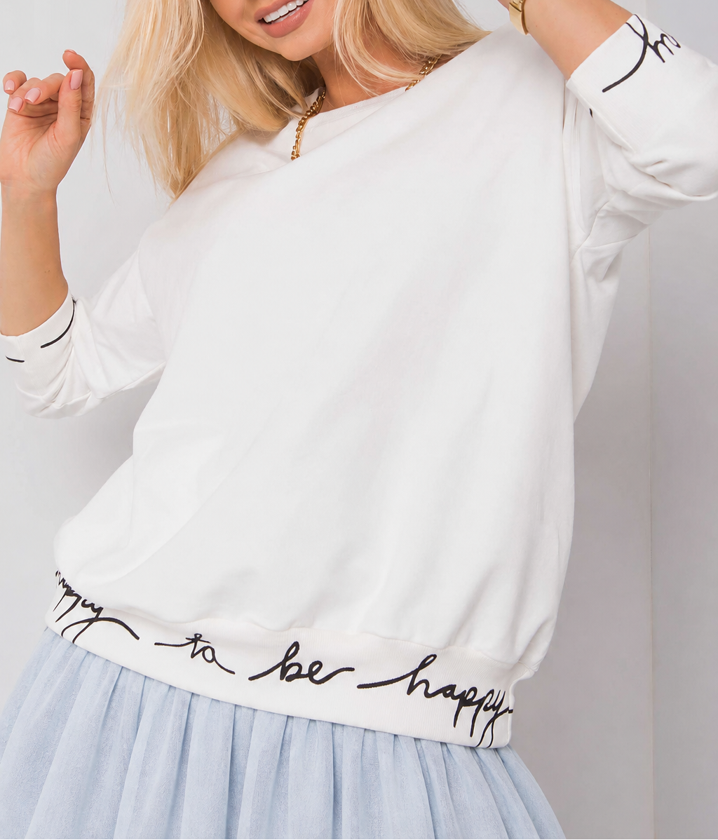 Sweatshirt com mangas a três quartos