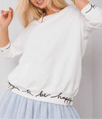 Sweatshirt com mangas a três quartos