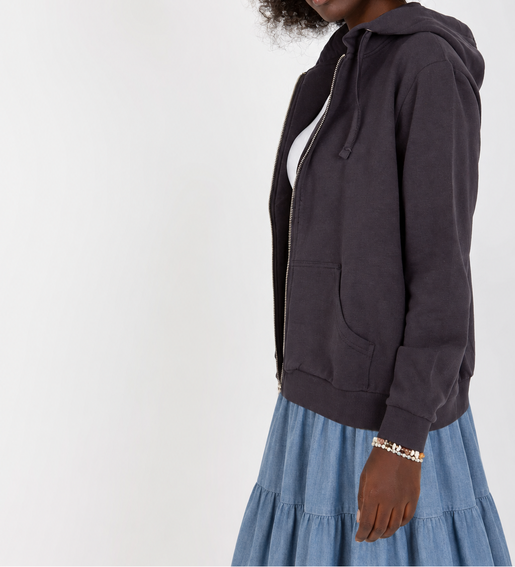 Zip-up hooded sweatshirt