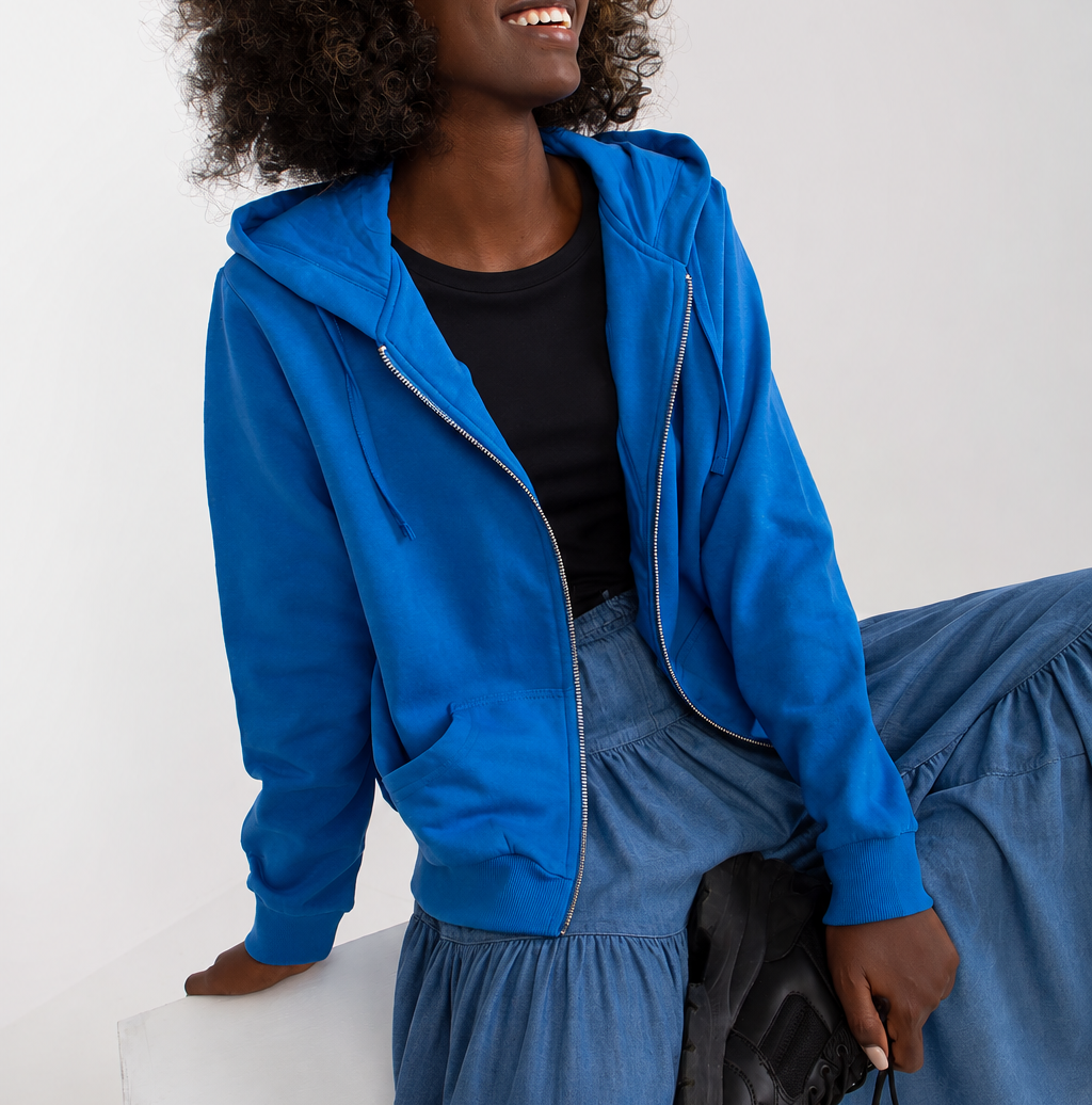 Zip-up hooded sweatshirt