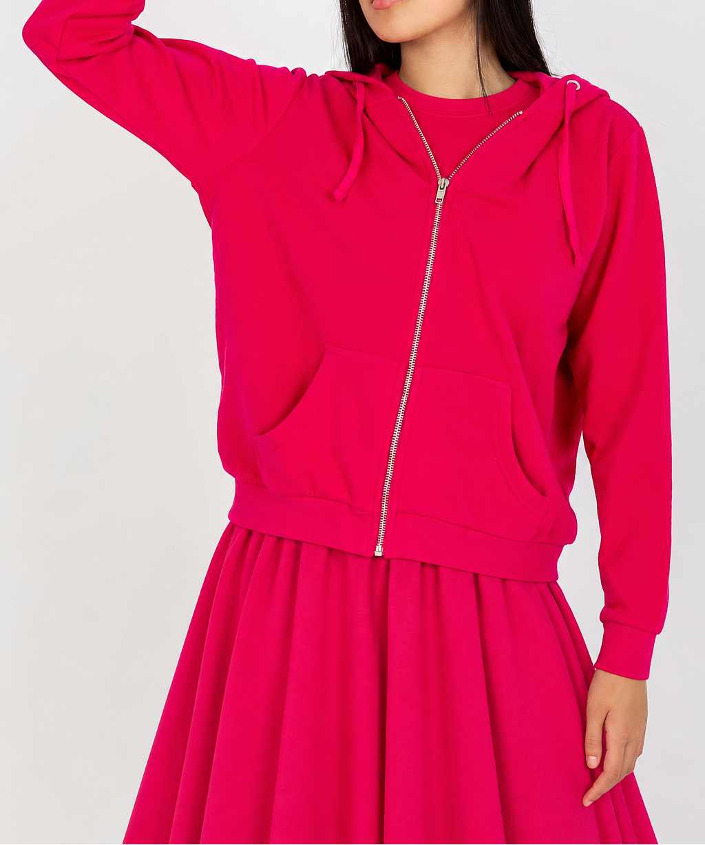 Zip-up hooded sweatshirt
