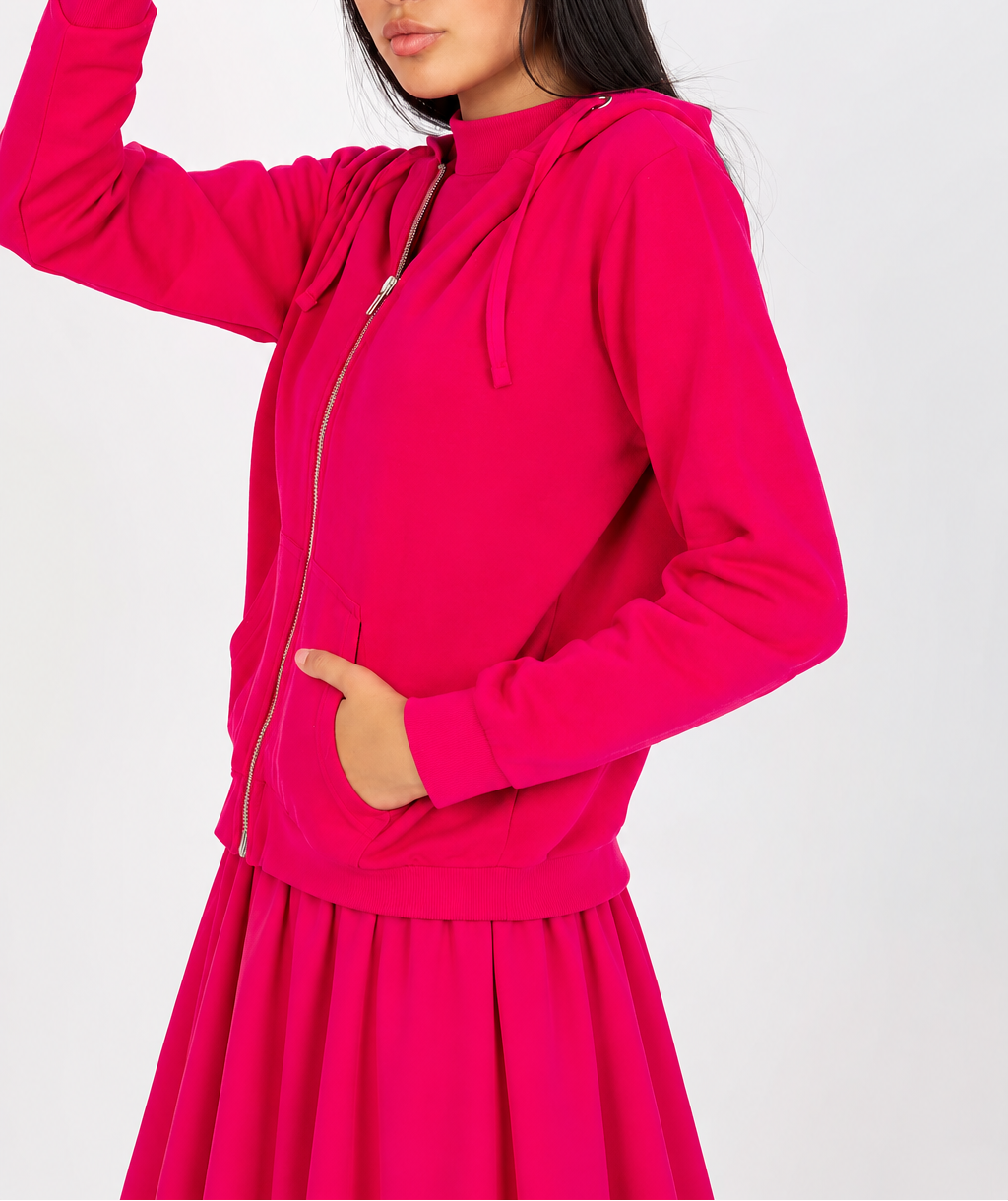 Zip-up hooded sweatshirt