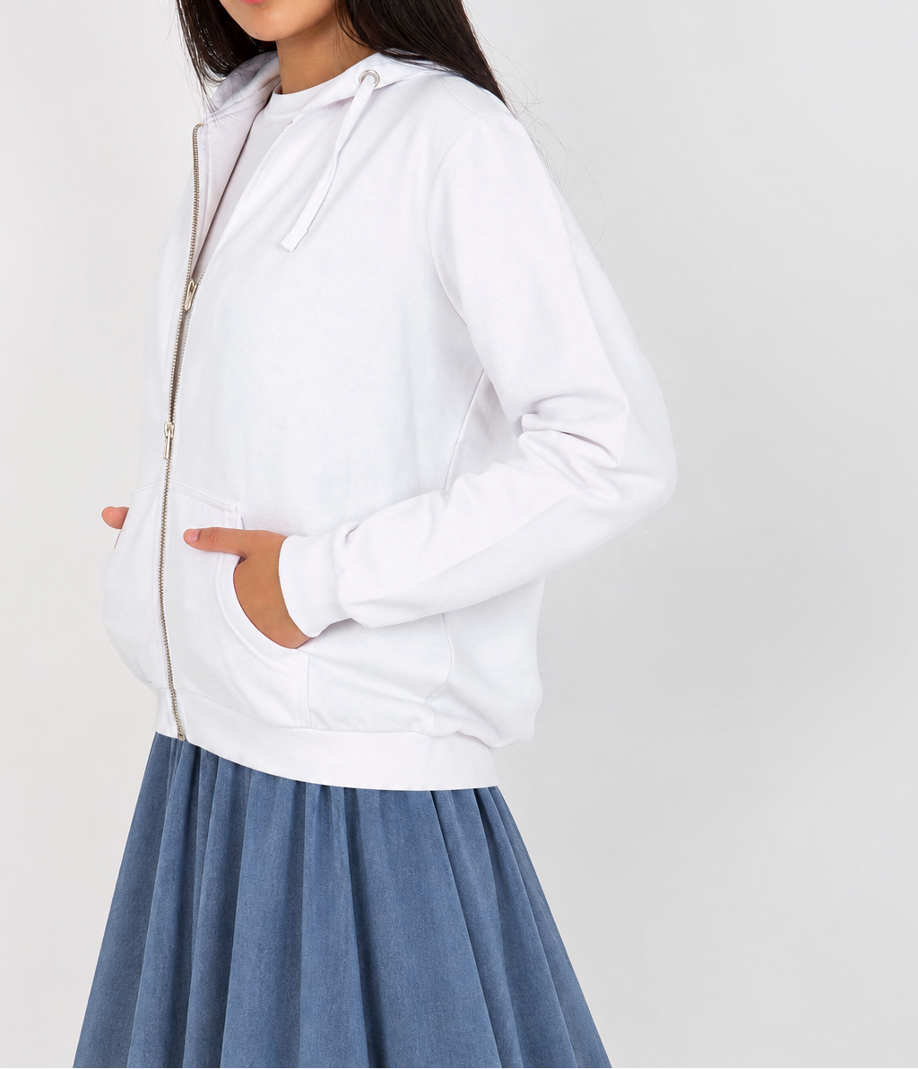 Zip-up hooded sweatshirt