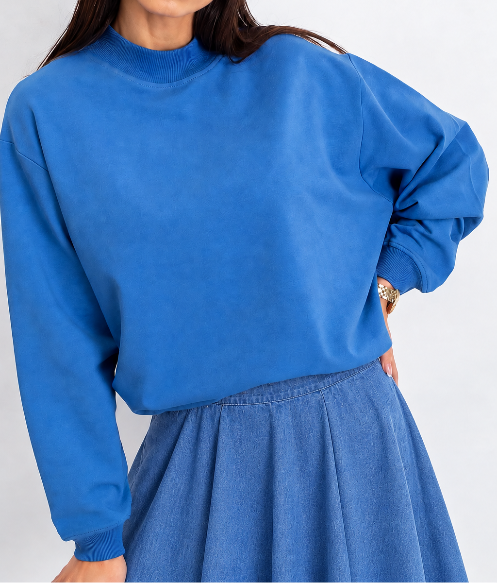 Sweatshirt de manga comprida com gola subida