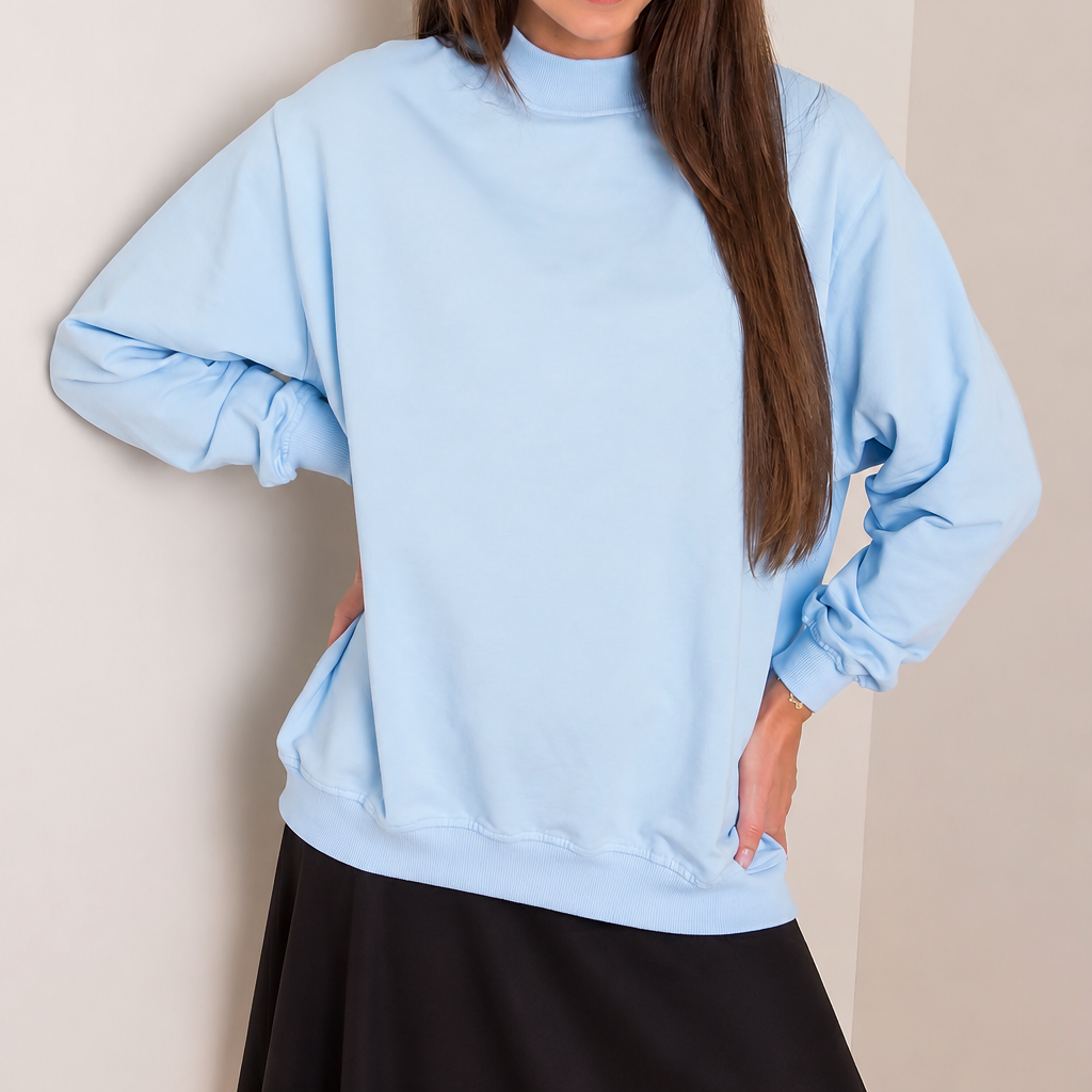 Sweatshirt de manga comprida com gola subida