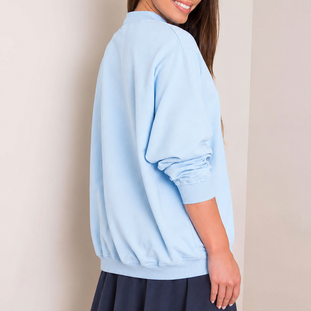 Long-sleeved sweatshirt with a stand collar