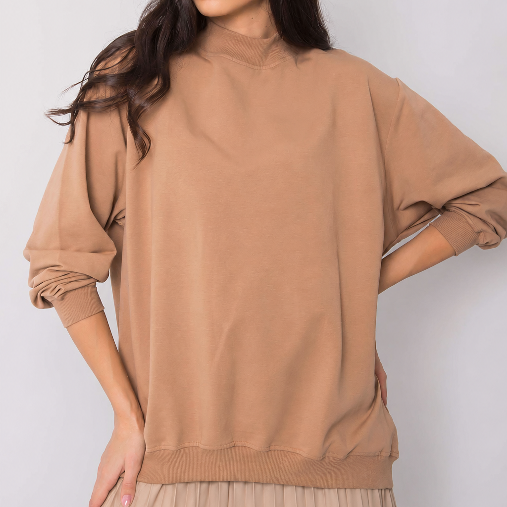 Sweatshirt de manga comprida com gola subida