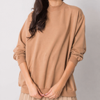 Long-sleeved sweatshirt with a stand collar