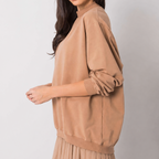 Long-sleeved sweatshirt with a stand collar