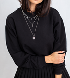 Long-sleeved sweatshirt with a stand collar