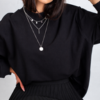Long-sleeved sweatshirt with a stand collar