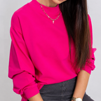 Long-sleeved sweatshirt with a stand collar
