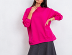 Long-sleeved sweatshirt with a stand collar