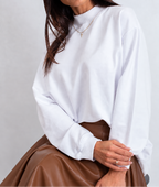 Long-sleeved sweatshirt with a stand collar