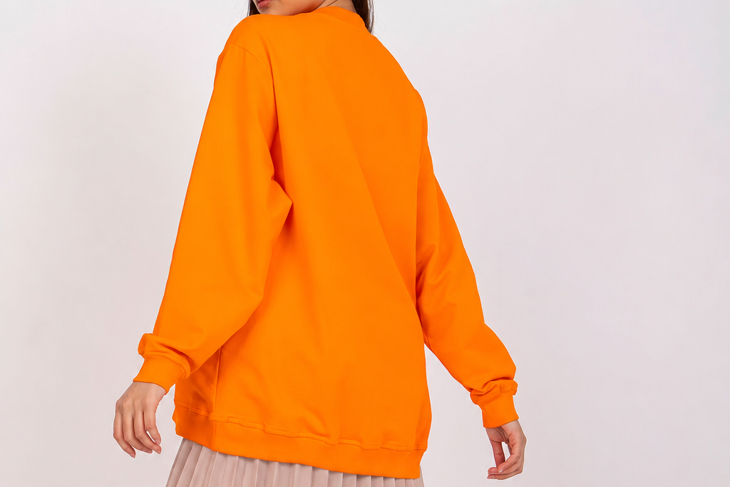 Long-sleeved sweatshirt with a stand collar