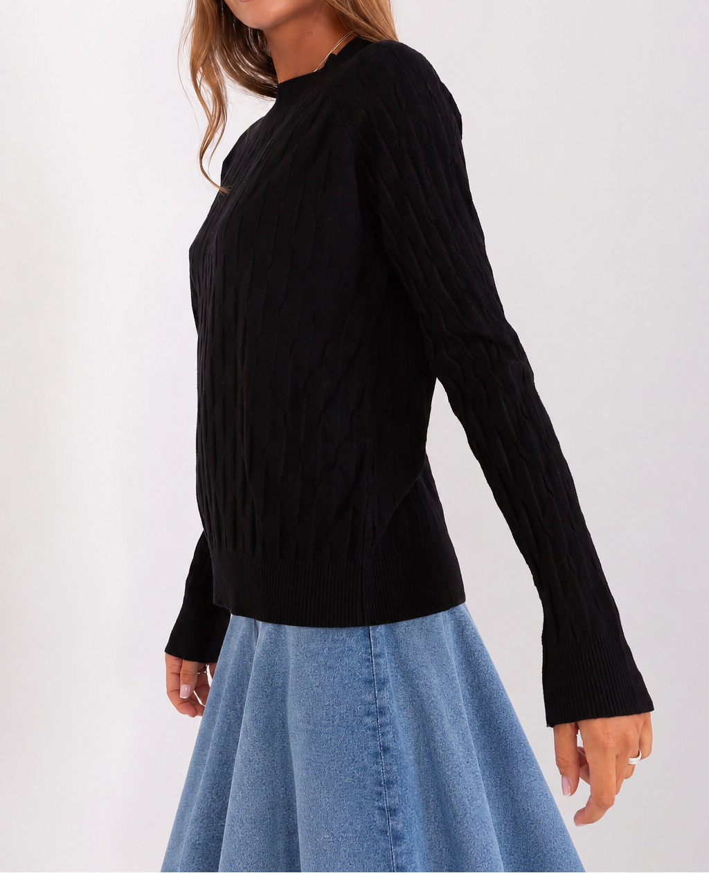 Camisola com textura e decote redondo