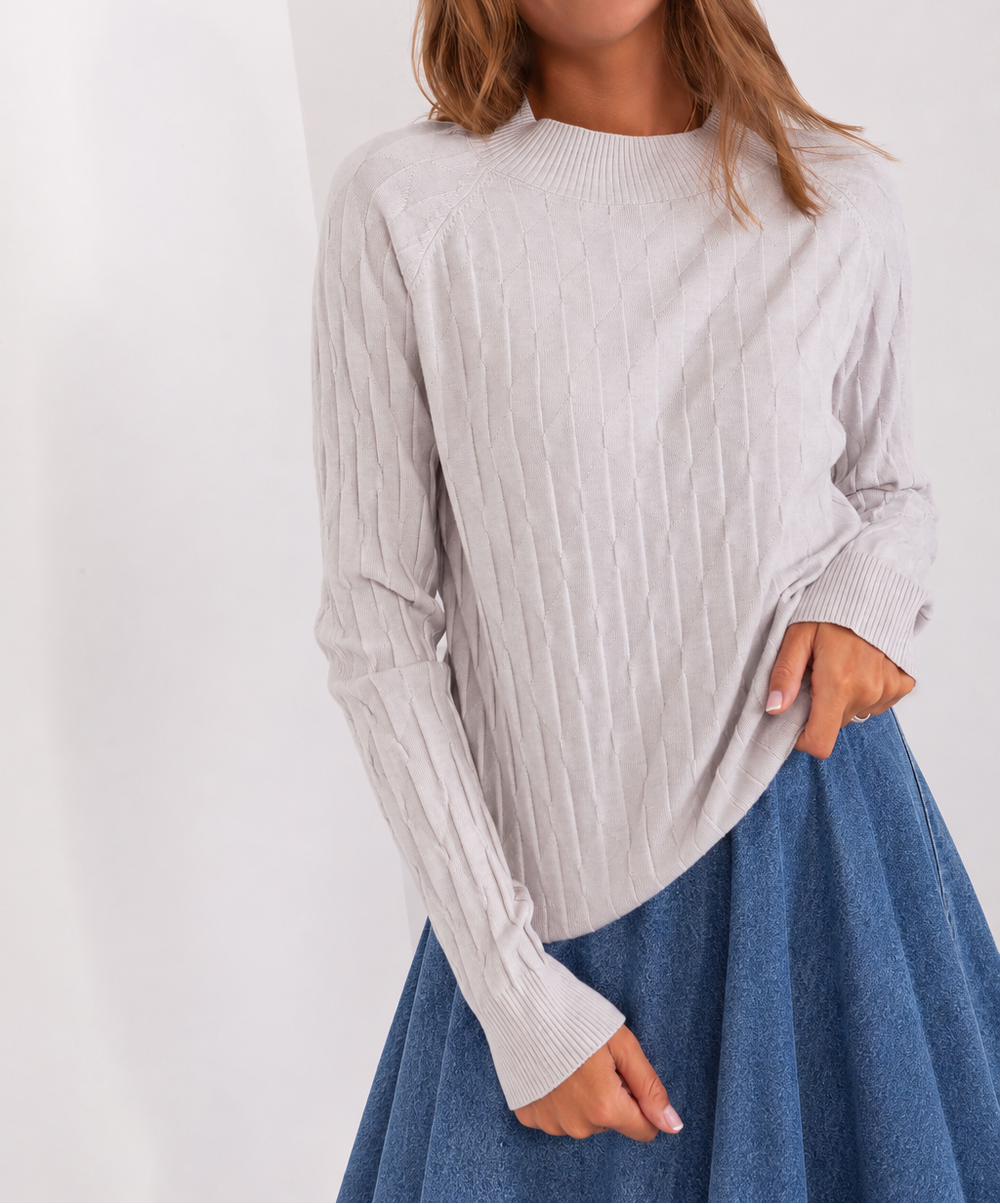 Camisola com textura e decote redondo