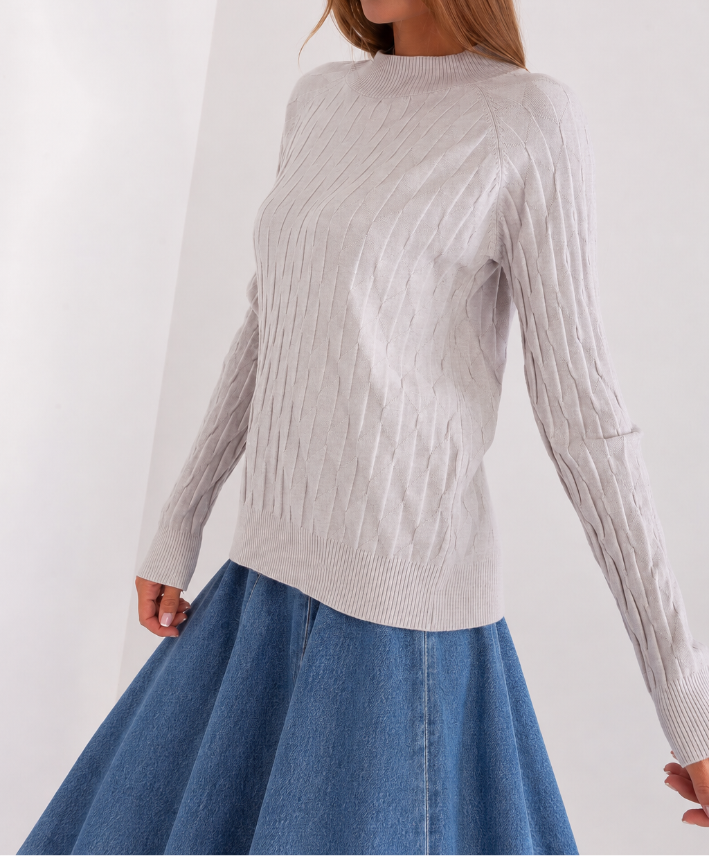 Camisola com textura e decote redondo
