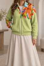 Casaco em fleece com gola alta